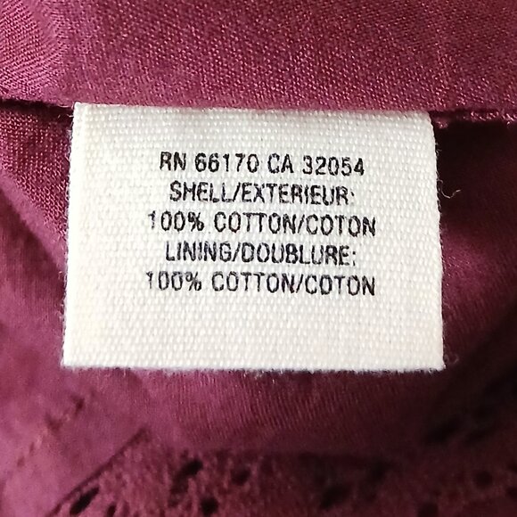 Floreat Anthropologie Dress 6 Retro Raspberry Crochet Yoke Collar Pockets - Picture 11 of 12